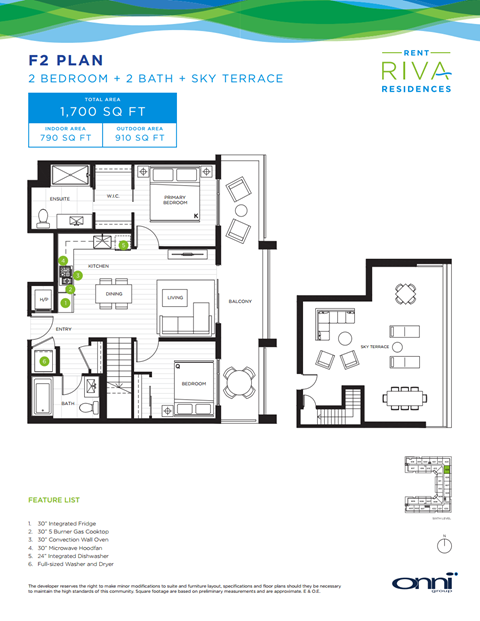 Floor plan for 2 beds, 2 baths, 800 sqft